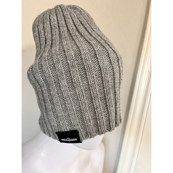 Weedmaps Gray Ribbed Knit Beanie Skull Hat Weed Co Mary Jane Pot Hat winter‎ - Picture 6 of 6